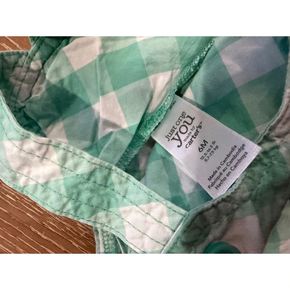Baby Girls 6M-9M Summer Outfit Lot Watermelon Gingham Romper Dress Overalls